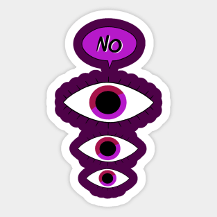 "NO" Eyes (black line art version) Sticker